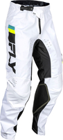 Fly Racing Kinetic Prix,  textile pants,  color: White/Black/Neon-Yellow,  size: 36
