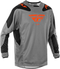 Fly Racing Kinetic Sym,  jersey,  color: Grey/Orange/Black,  size: M