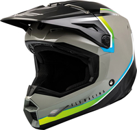 Fly Racing Kinetic Vision,  motocross helmet kids,  color: Grey/Black/Blue/Green,  size: YL