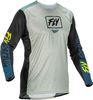 Fly Racing Lite,  jersey,  color: Light Grey/Blue/Neon-Yellow,  size: S