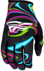Fly Racing Lite S24,  gloves,  color: Black/Pink/Blue/Yellow,  size: L
