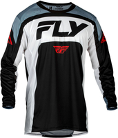 Fly Racing Lite S24,  jersey,  color: Black/White/Light Grey/Red,  size: M