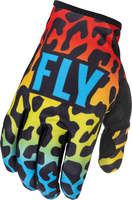 Fly Racing Lite S.E. Exotic,  gloves,  color: Red/Yellow/Blue/Black,  size: L
