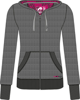 Furygan Agate,  zip hoodie women,  color: Grey/Pink,  size: L