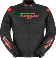 Furygan Atom Vented Evo,  textile jacket,  color: Black/Red,  size: L