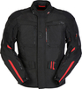 Furygan Explorer,  textile jacket waterproof,  color: Black/Red,  size: S