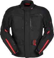 Furygan Explorer,  textile jacket waterproof,  color: Black/Red,  size: S