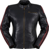 Furygan L‘Intrepide,  leather jacket women,  color: Black/Dark Red,  size: L