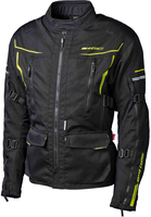 GC Bikewear Catania,  textile jacket waterproof,  color: Black/Neon-Yellow,  size: M