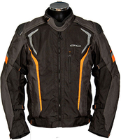 GC Bikewear Malibu,  textile jacket waterproof,  color: Black/Grey/Orange,  size: 5XL