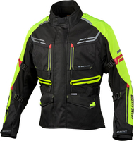 GC Bikewear Ventura,  textile jacket waterproof women,  color: Black/Neon-Yellow,  size: XL