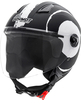 Germot GM 196 Dekor,  jet helmet,  color: Matt Black/White,  size: M