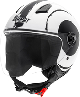 Germot GM 196 Dekor,  jet helmet,  color: Matt White/Black,  size: M