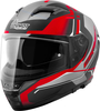 Germot GM 350 Dekor,  full face helmet,  color: Matt Black/Grey/Red,  size: M