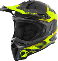 Germot GM 540,  motocross helmet,  color: Black/Neon-Yellow/Grey,  size: L