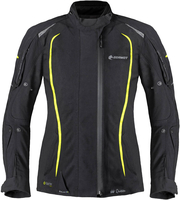 Germot MotoQueen,  textile jacket waterproof women,  color: Black/Yellow,  size: 52