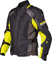 Germot Sydney,  textil jacket waterproof,  color: Black/Dark Grey/Neon-Yellow,  size: XL