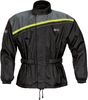 GMS-Moto Douglas,  rain jacket,  color: Black/Grey/Neon-Yellow,  size: 5XL