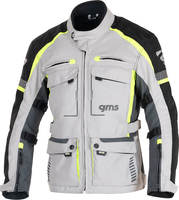 GMS-Moto Everest 3in1,  textile jacket waterproof,  color: Light Grey/Black/Neon-Yellow,  size: 3XL