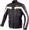 GMS-Moto Gear,  textile jacket waterproof,  color: Black/White/Neon-Yellow,  size: XXL