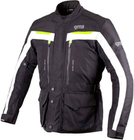 GMS-Moto Gear,  textile jacket waterproof,  color: Black/White/Neon-Yellow,  size: XXL