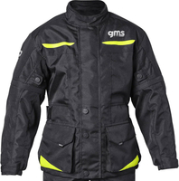 GMS-Moto Gear,  textile jacket waterproof kids,  color: Black/Neon-Yellow,  size: 140