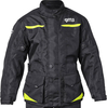 GMS-Moto Gear,  textile jacket waterproof kids,  color: Black/Neon-Yellow,  size: 152