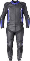 GMS-Moto GR-1,  leather suit 2pcs.,  color: Black/Blue/White,  size: 58