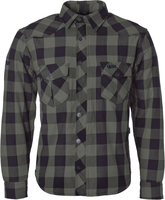 GMS-Moto Jaguar Aramid,  shirt/textile jacket,  color: Black/Dark Green,  size: XXL