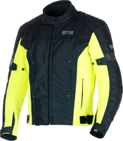 GMS-Moto Lagos,  textile jacket waterproof,  color: Black/Neon-Yellow,  size: 4XL