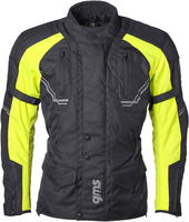 GMS-Moto Taylor,  textile jacket waterproof,  color: Black/Neon-Yellow,  size: 11XL