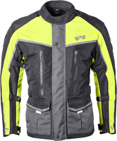 GMS-Moto Twister Neo,  textile jacket waterproof,  color: Black/Grey/Yellow,  size: 4XL