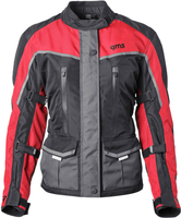 GMS-Moto Twister Neo,  textile jacket waterproof women,  color: Black/Grey/Red,  size: 3XL