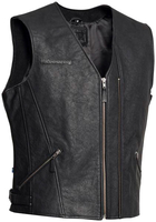 Halvarssons Cut,  leather vest,  color: Black,  size: L