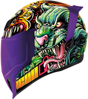 Icon Airflite Cat Scratch Fever 23,  integral helmet,  color: Light Blue/Yellow/Black/Violet,  size: S
