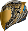 Icon Airflite Day Tripper,  integral helmet,  color: Gold/Black/White/Blue,  size: XS