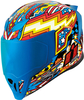Icon Airflite Flyboy,  full face helmet,  color: Blue/Orange/Red,  size: XL