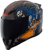 Icon Airflite Trick or Street 4,  full face helmet,  color: Black/Grey/Blue/Red,  size: L