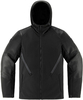 Icon Basehawk 2,  leather-textile jacket,  color: Black,  size: S