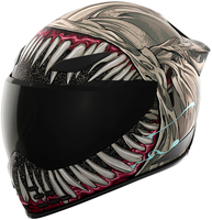 Icon Domain Grand Maw,  full face helmet,  color: Grey/Light Grey/Red,  size: M