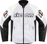 Icon Mesh AF,  leather/textile jacket,  color: White/Black,  size: L