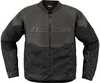 Icon Overlord3,  leather-/textiljacket perforated,  color: Black,  size: M