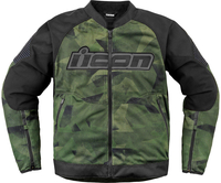 Icon Overlord3 Mesh Camo,  textile jacket,  color: Dark Green/Black,  size: XXL