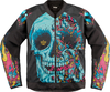 Icon Overlord3 Mesh Munchies,  textile jacket,  color: Black/Blue/Pink,  size: L