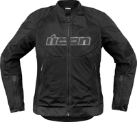 Icon Overlord3 Mesh,  textile jacket women,  color: Black/Grey,  size: M