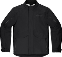 Icon Stormhawk WP,  textile jacket waterproof,  color: Black,  size: XXL