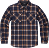 Icon Upstate Riding Flannel,  textile jacket,  color: Orange/Dark Grey,  size: M