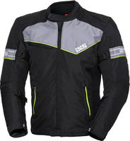 IXS 5/8-ST,  textile jacket,  color: Black/Grey/Yellow,  size: S