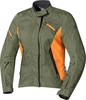 IXS Alana,  textile jacket waterproof women,  color: Dark Green/Orange,  size: XS