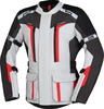 IXS Evans 2.0,  textile jacket waterproof,  color: Light Grey/Black/Grey/Red,  size: M
